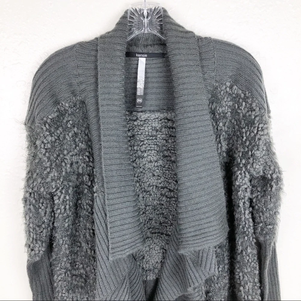 Kensie Chunky Knit Drape‎ Open Front Cardigan M